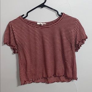 DARK ORANGE RIBBED TEE